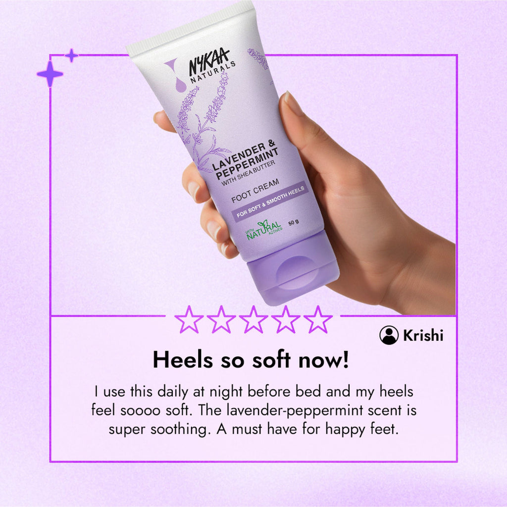 Nykaa Skin Happy Heels 20%Urea, 2%Lactic Acid Foot Cream-Dry & Cracked Feet - Lavender & Peppermint