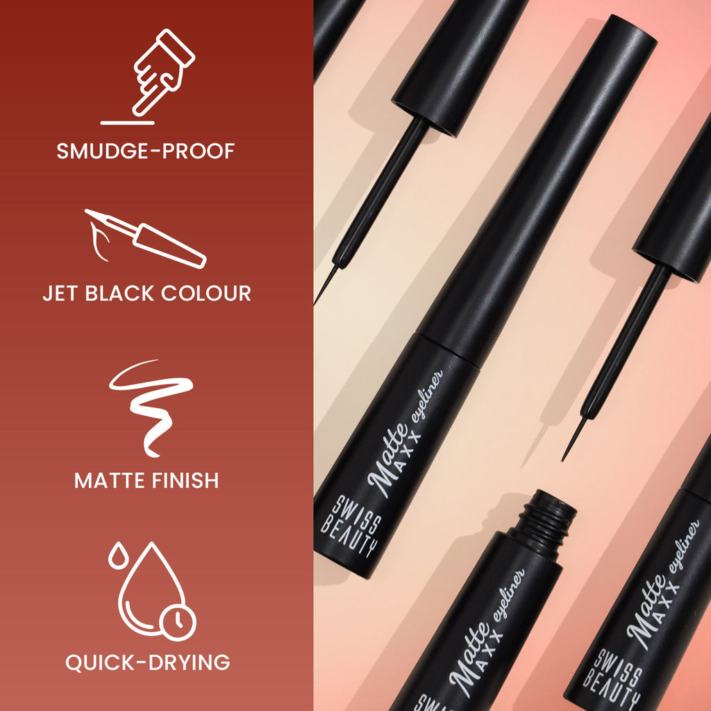 Swiss Beauty Matte Max Eyeliner Black