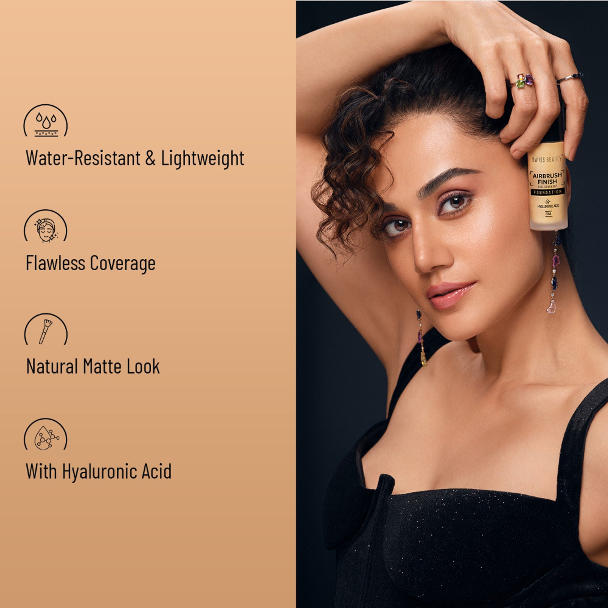 Swiss Beauty Airbrush Finish Full Coverage Foundation - 8 Golden Bronze