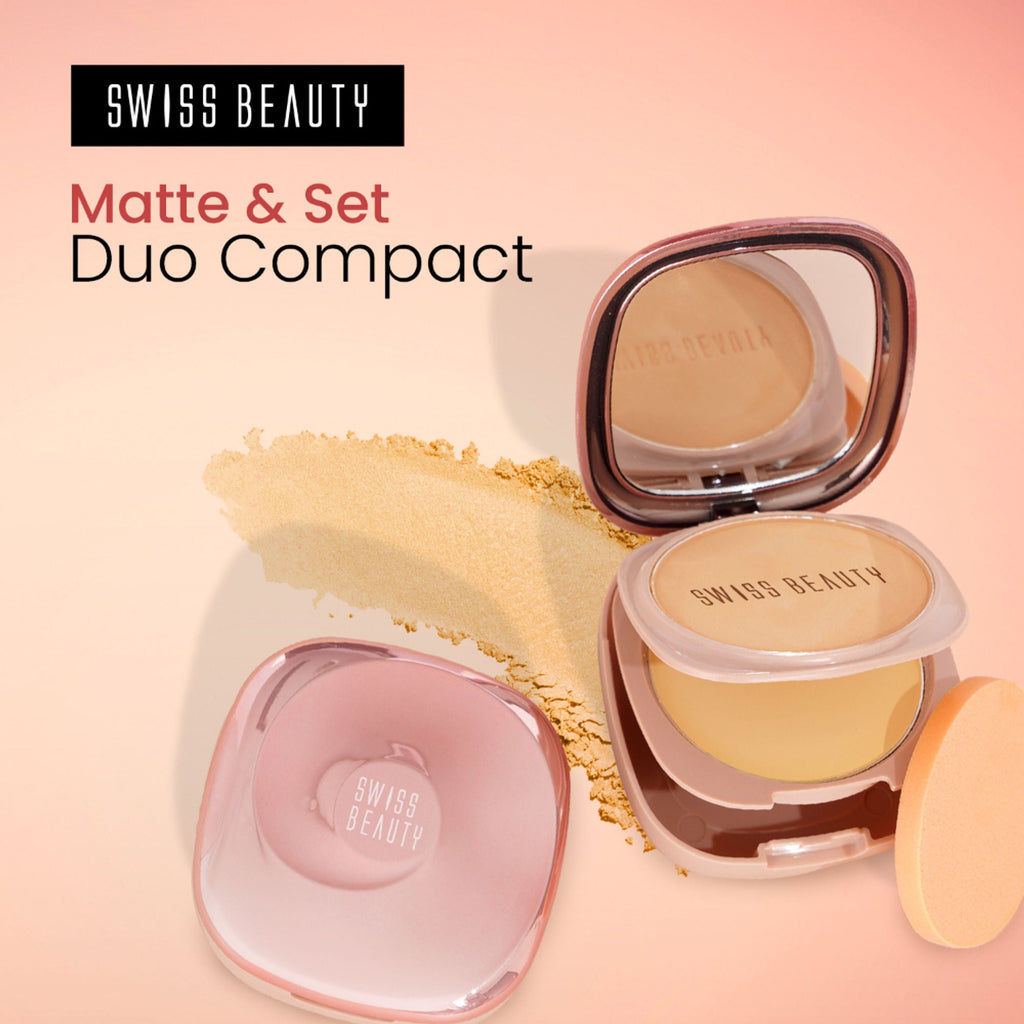 Swiss Beauty Matte & Set Duo Lightweight Compact Powder - 04 Honey and Banana