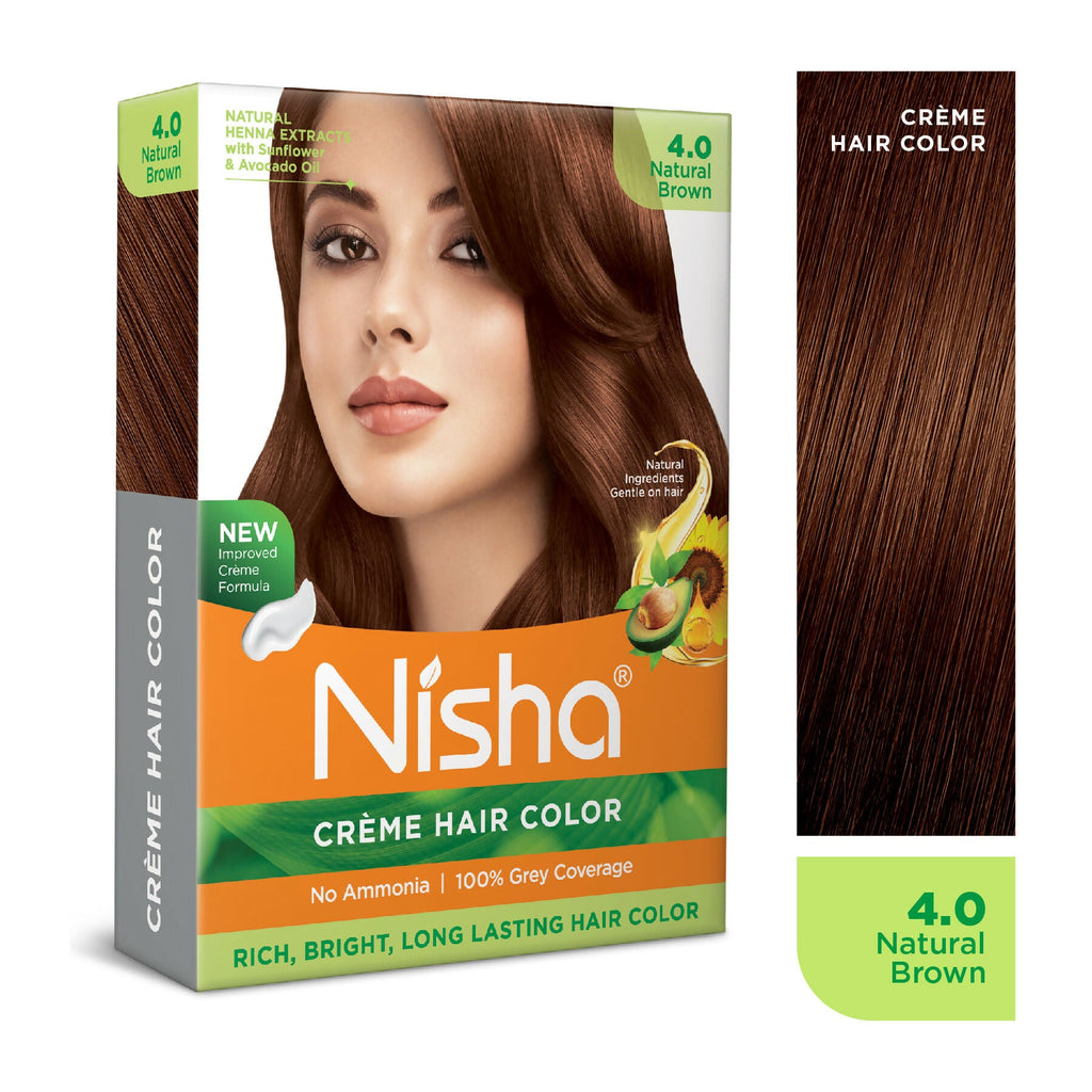 Nisha Creme Hair Color for Women - Natural Brown