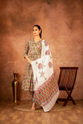 Joban Fashion Green Hand Block Printed Cotton Suit Set