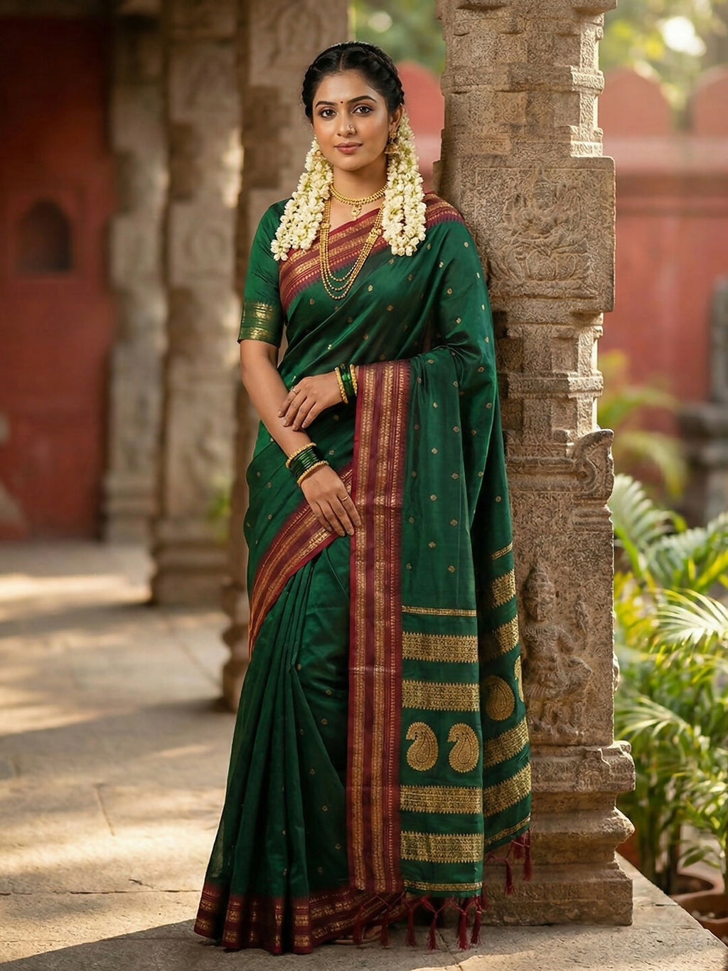 Shree Shyam Fashion Green Soft Silk Saree
