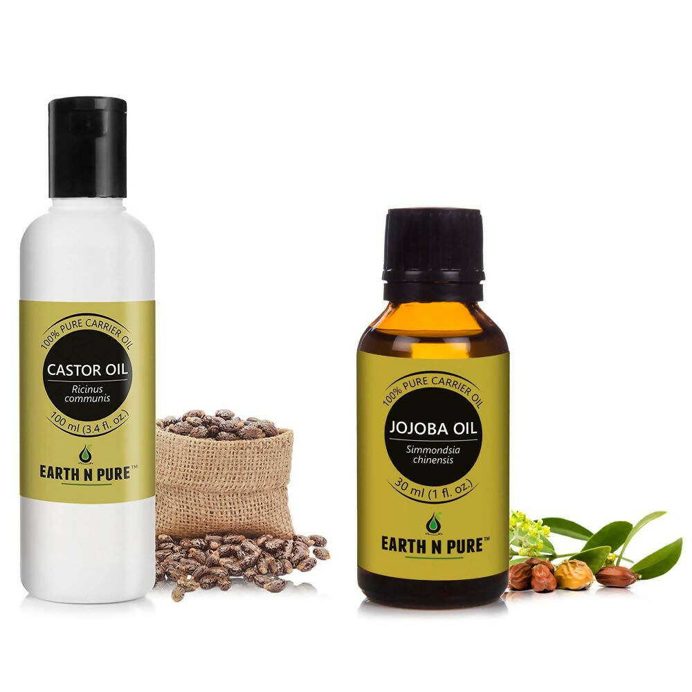 Earth N Pure Essential Oils (Jojoba & Castor) Combo