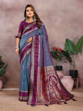 Aastha Fashion Grey Kalamkari Silk Zari Woven Saree