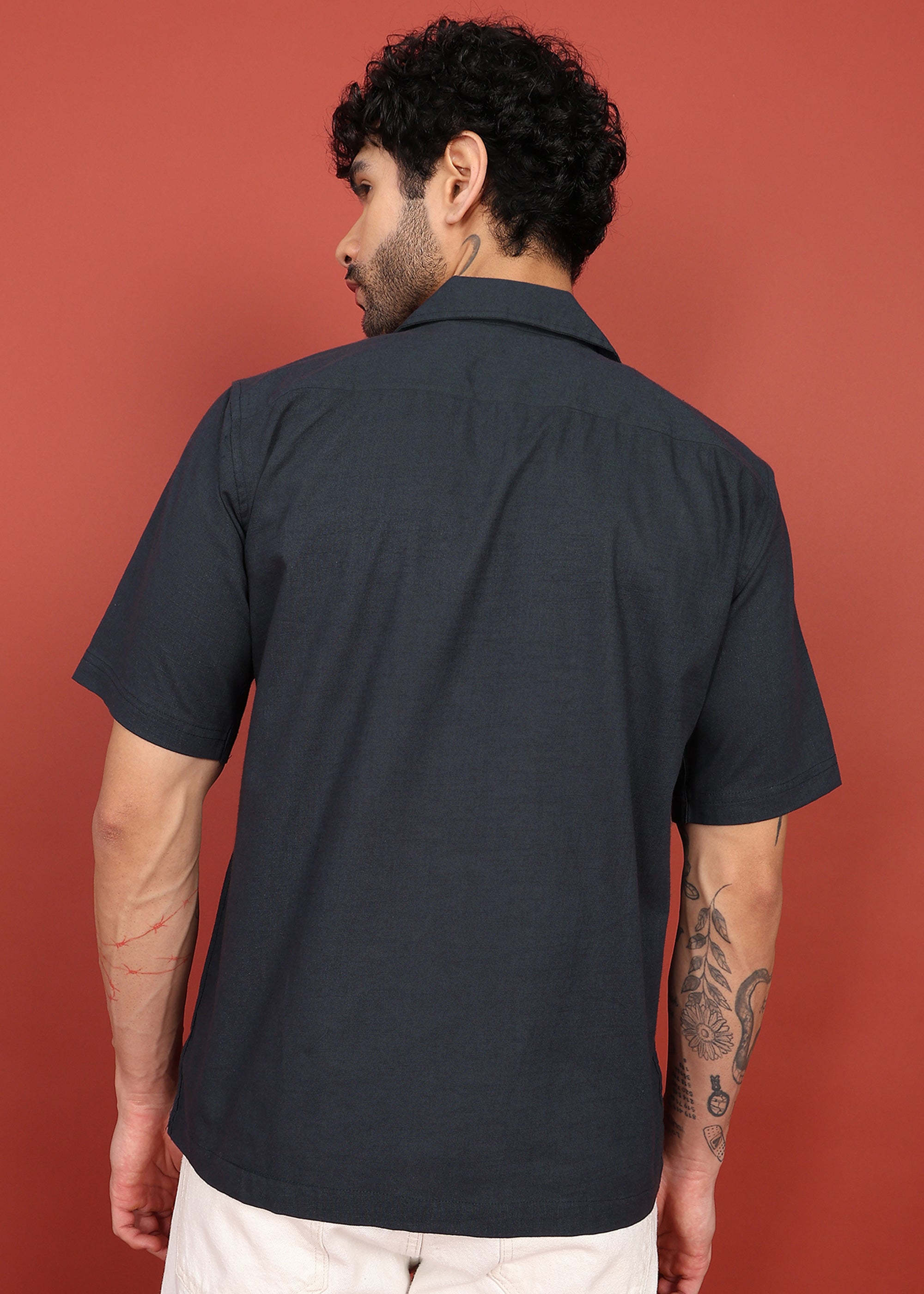 Fabmade Midnight Ease Open-Collar Shirt