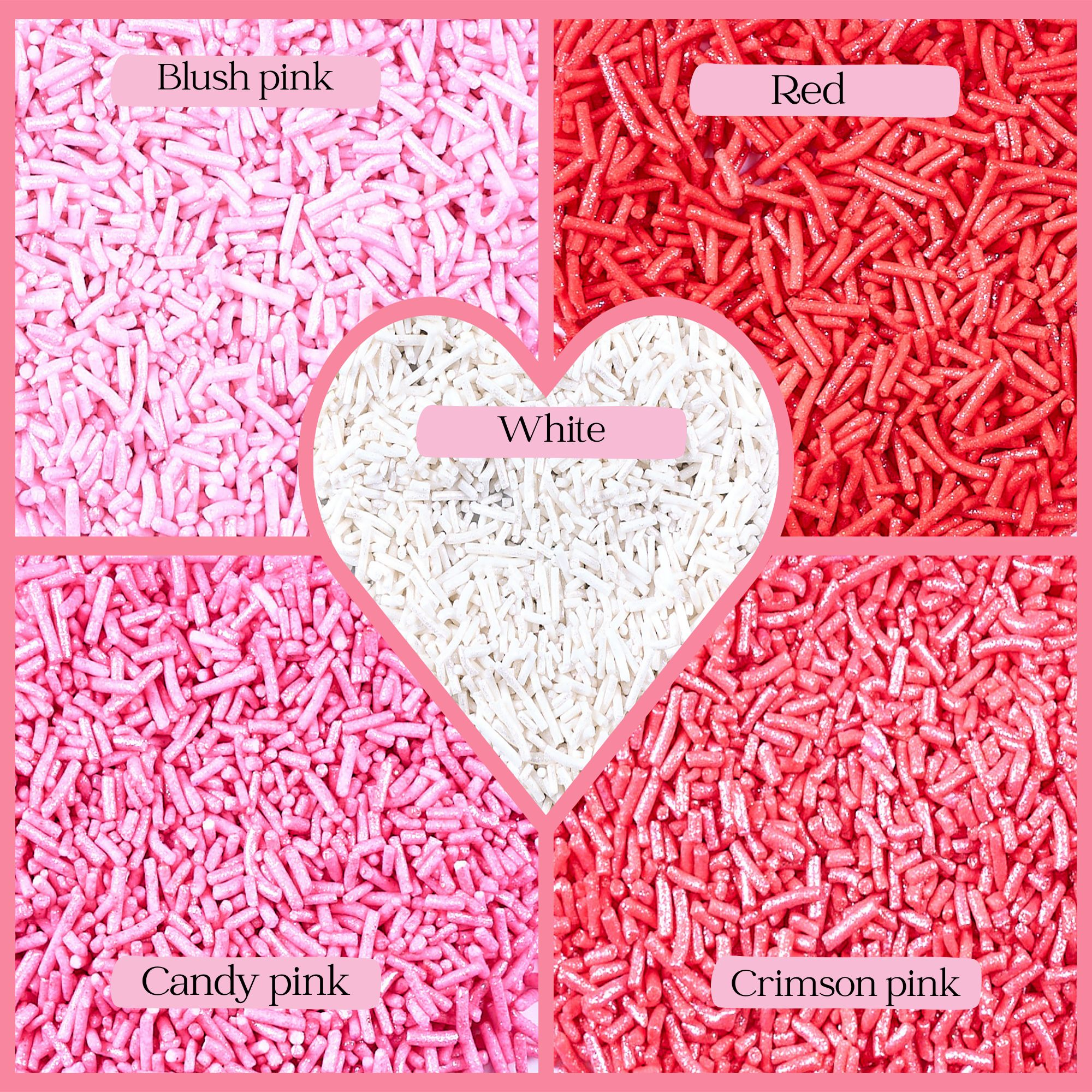Confect Valentine Sprinkles | 04 Edible Decoration for Baking & Dessert