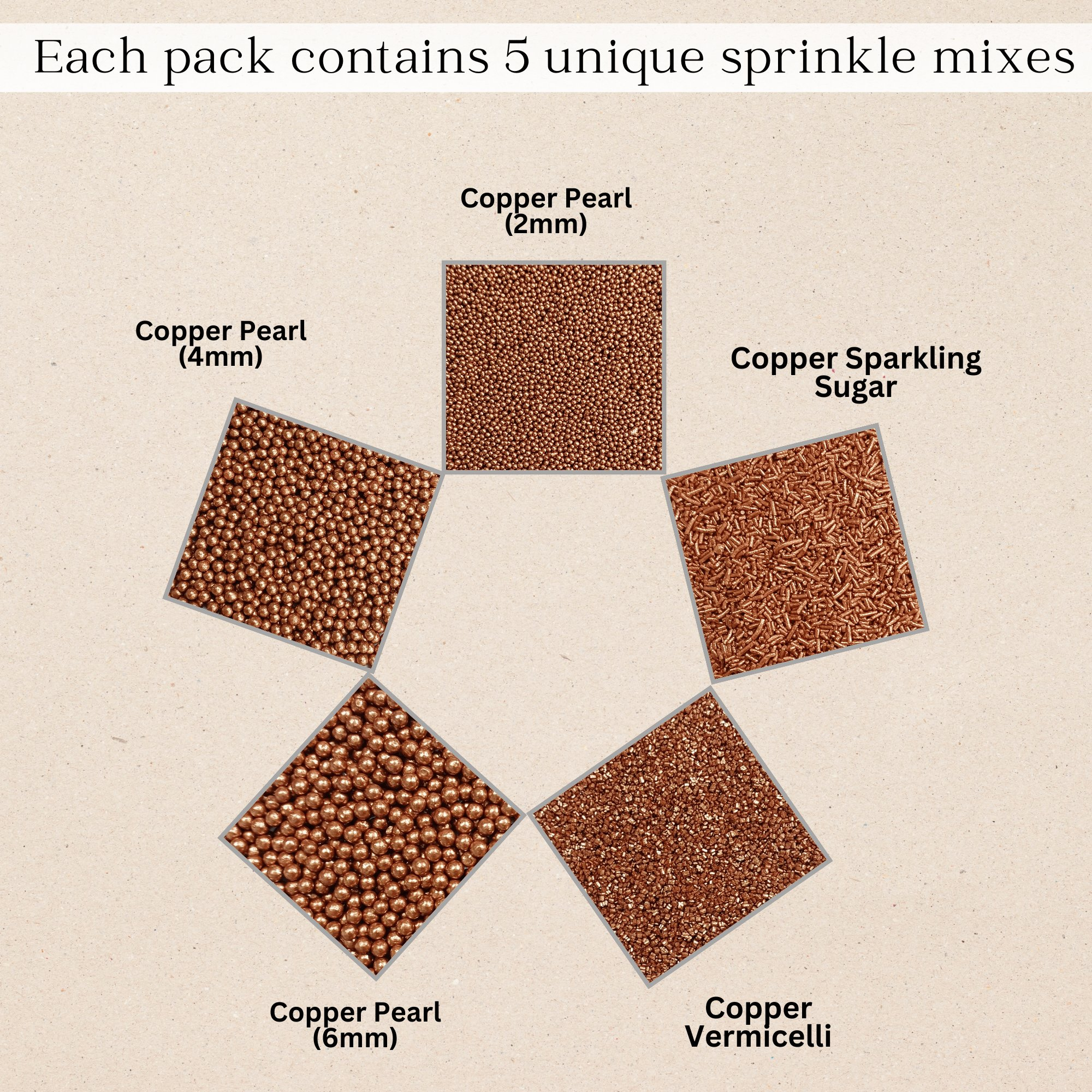 Confect Sprinkles for Cakes & Cupcakes Decoration | USP-21(Bronze)