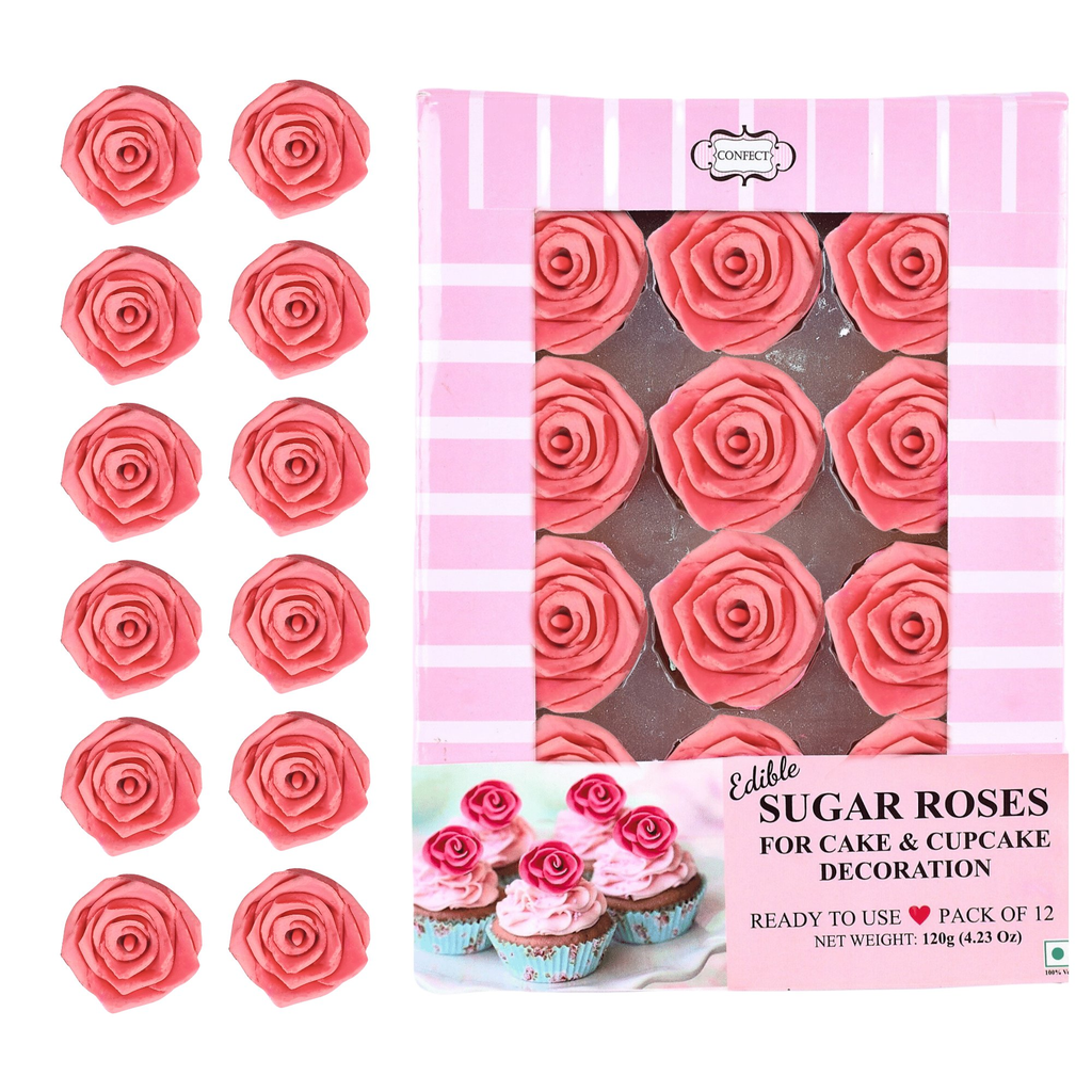 Confect Salmon Pink | Edible Sugar Roses Topper