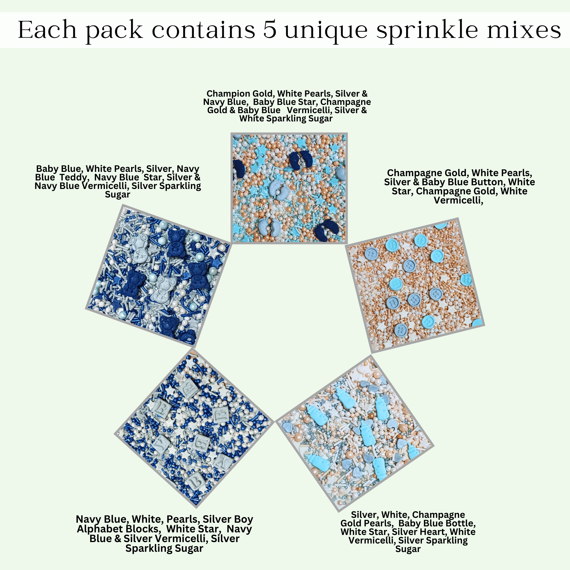 Confect Boys Baby Shower Sprinkles | Gender Reveal Sprinkles