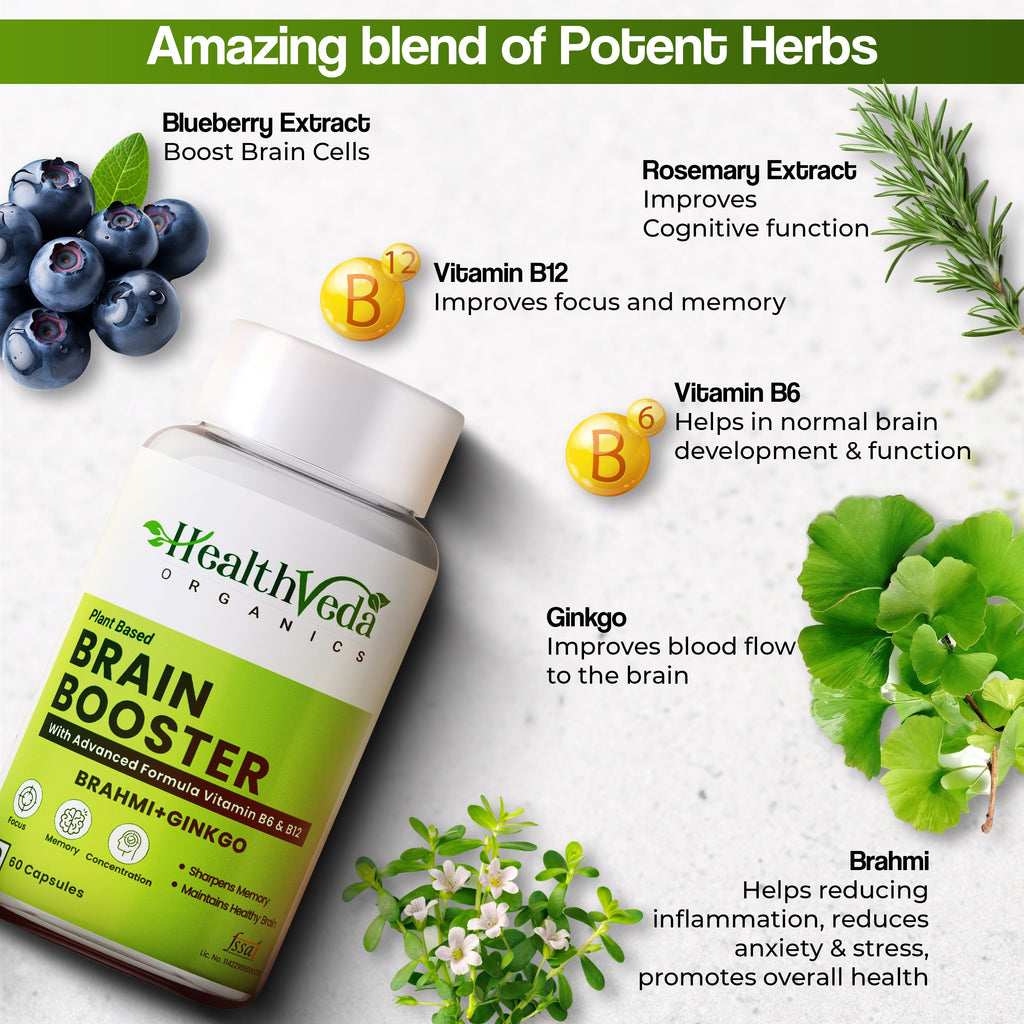Health Veda Organics Plant Based Brain Booster Capsules