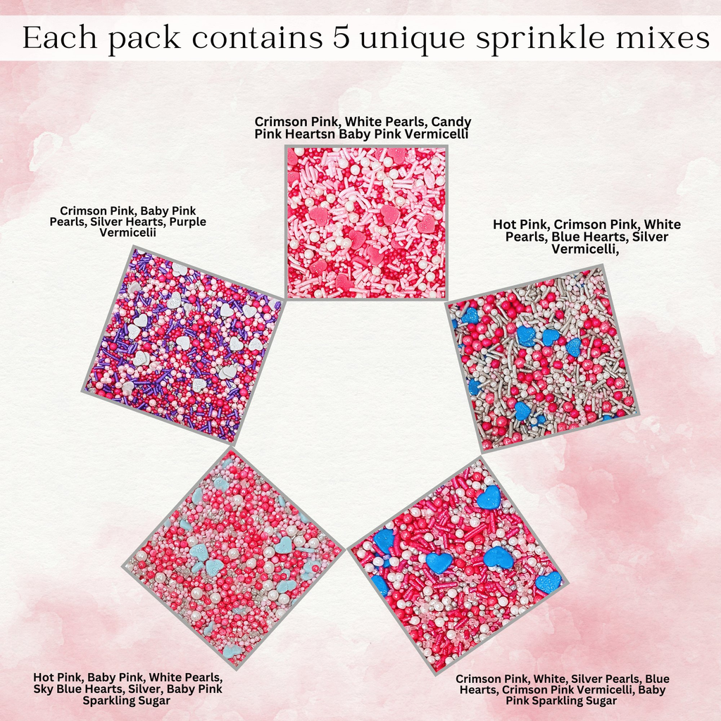 Confect Valentine Sprinkles | 16 Edible Decoration for Baking & Dessert