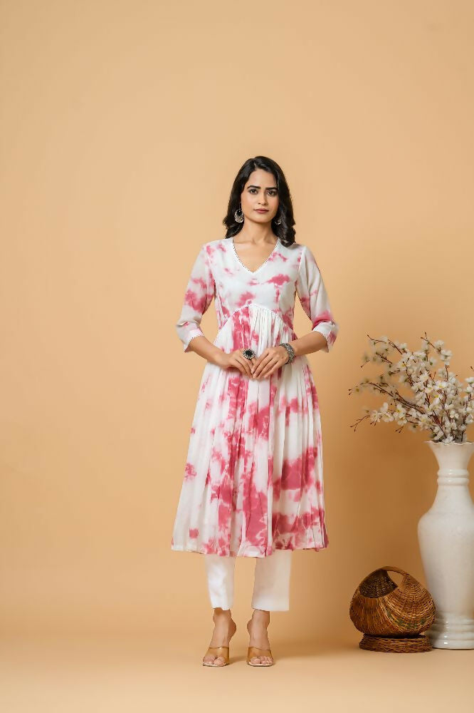Joban Fashion Magenta Tie & Dye Kurta Pant Set