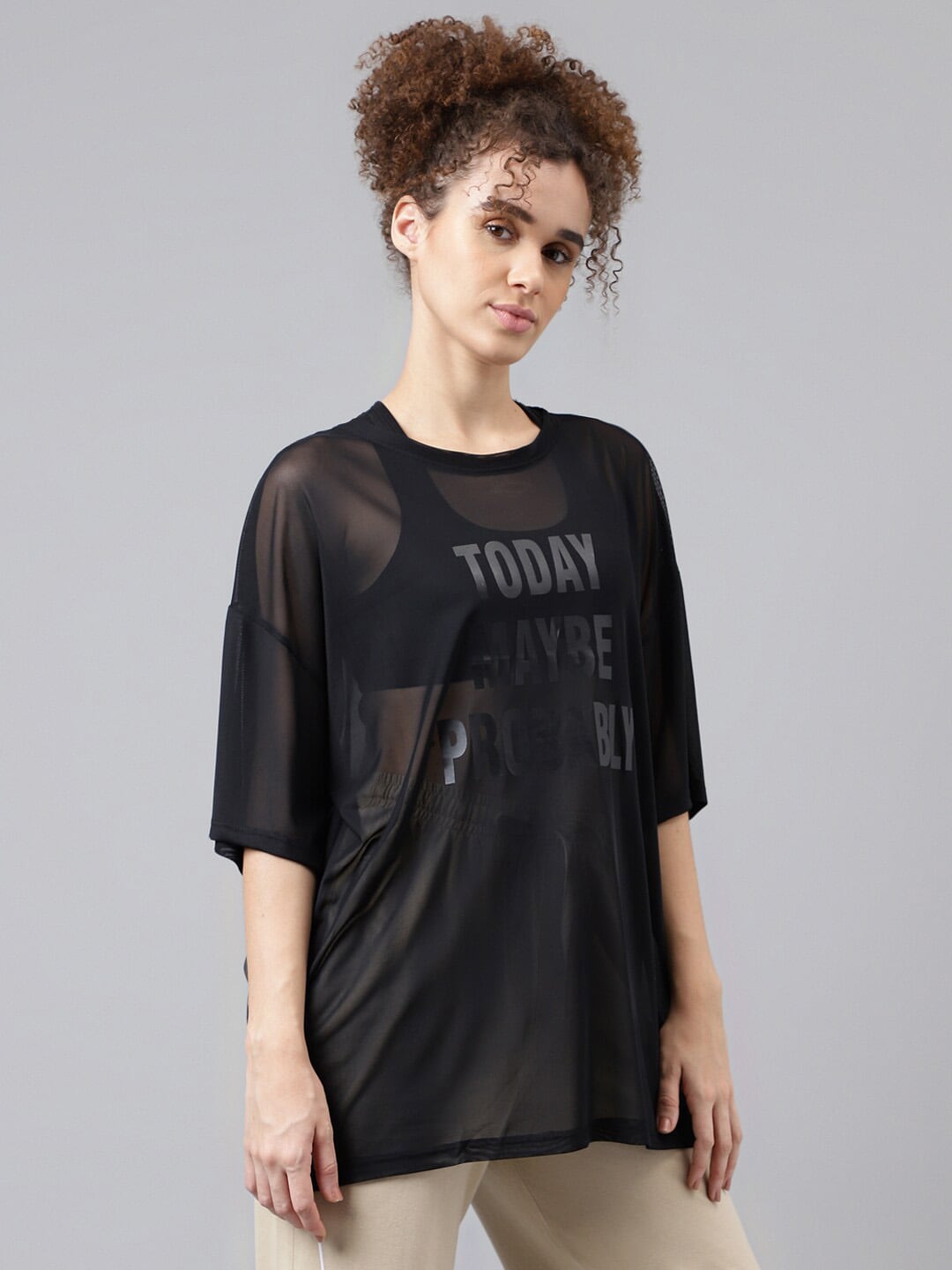 MKH Typography Printed Relaxed Fit Sheer Dri-FIT T-shirt