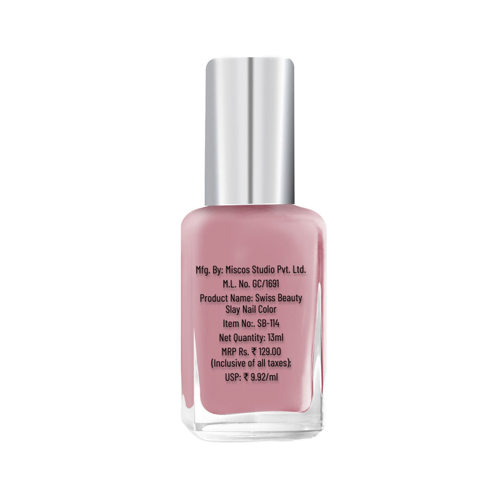 Swiss Beauty Slay Nail Color With Ultra Shine Formulation - 64 Lavender Love