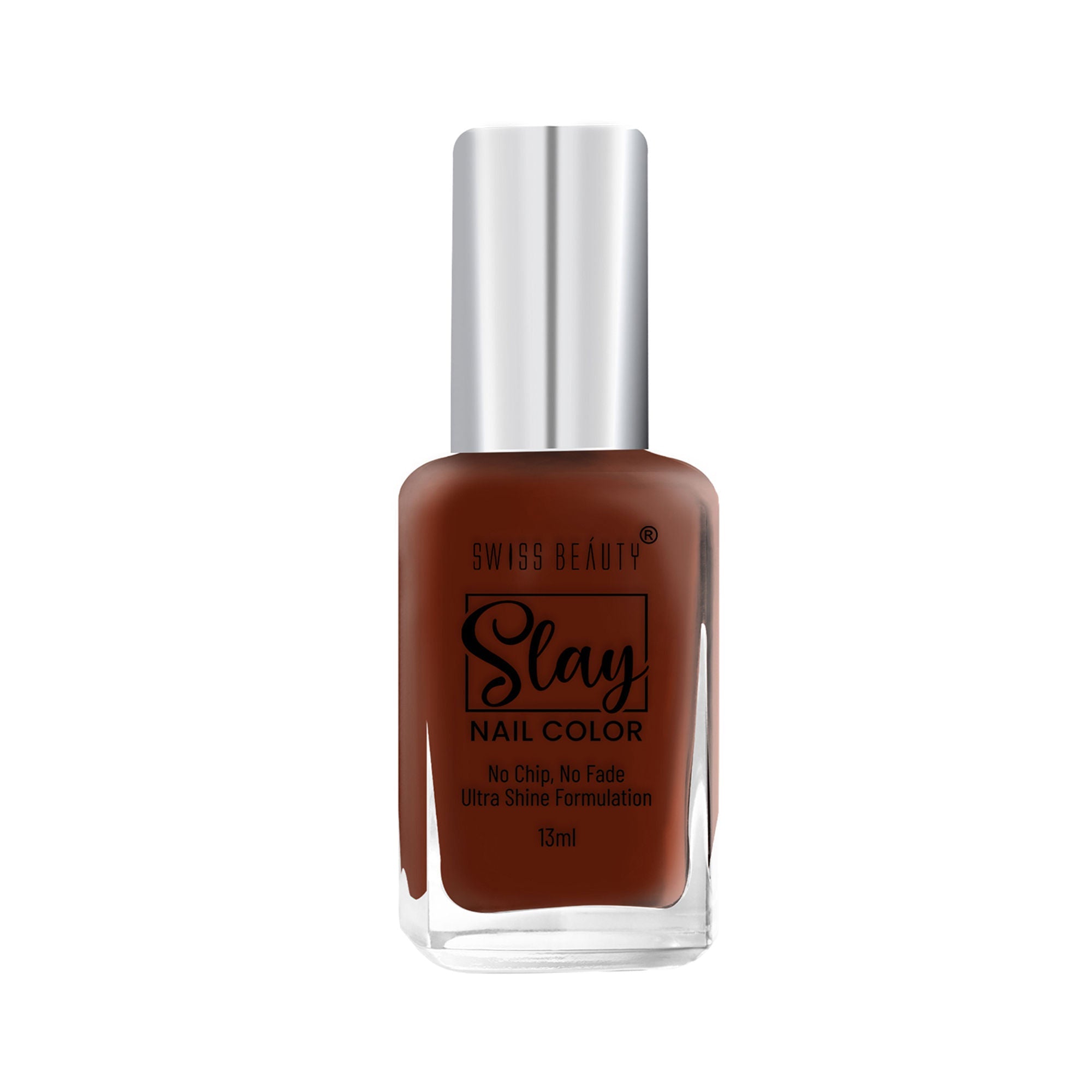 Swiss Beauty Slay Nail Color With Ultra Shine Formulation - 73 Deep Mahogany
