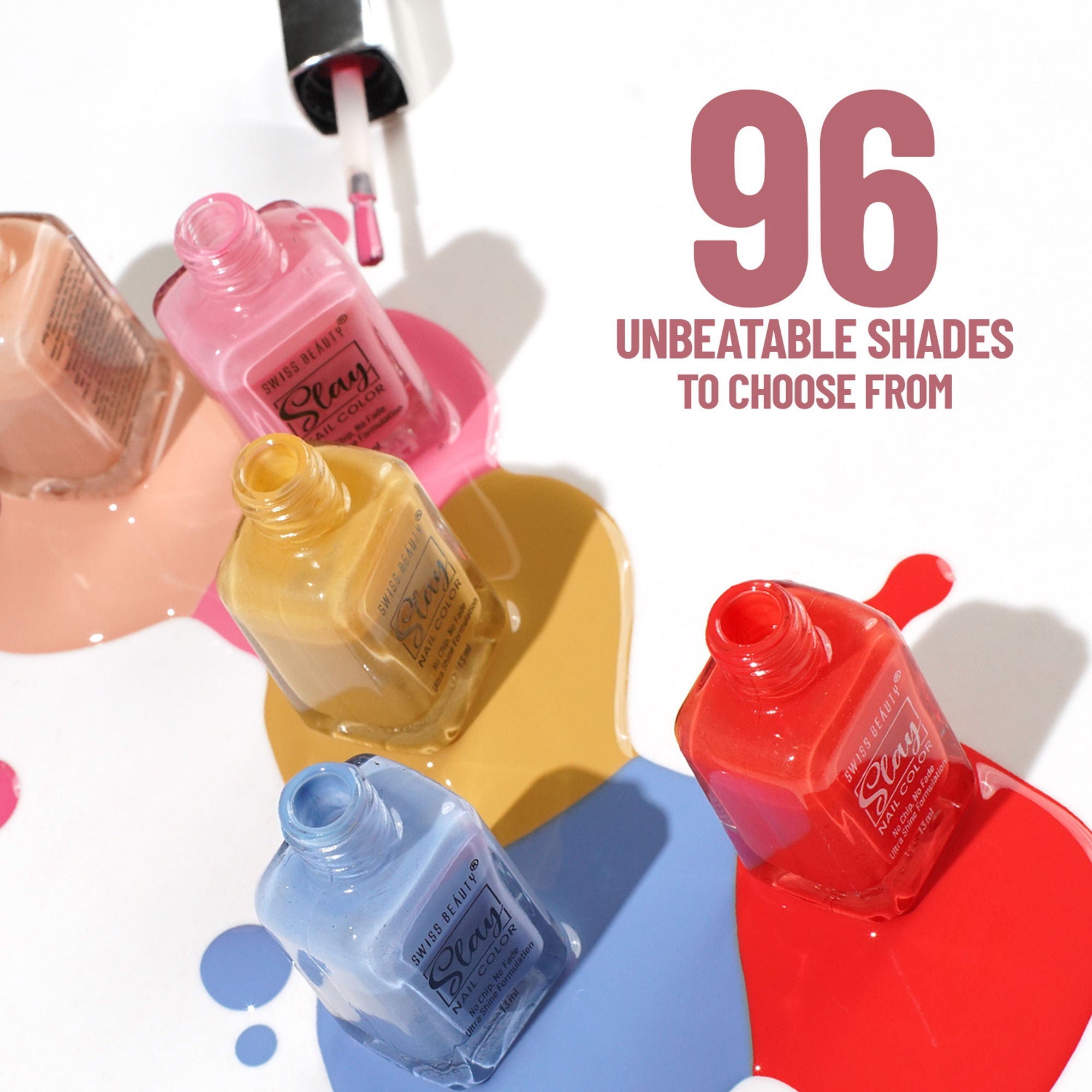 Swiss Beauty Slay Nail Color With Ultra Shine Formulation - 75 Princess Pink