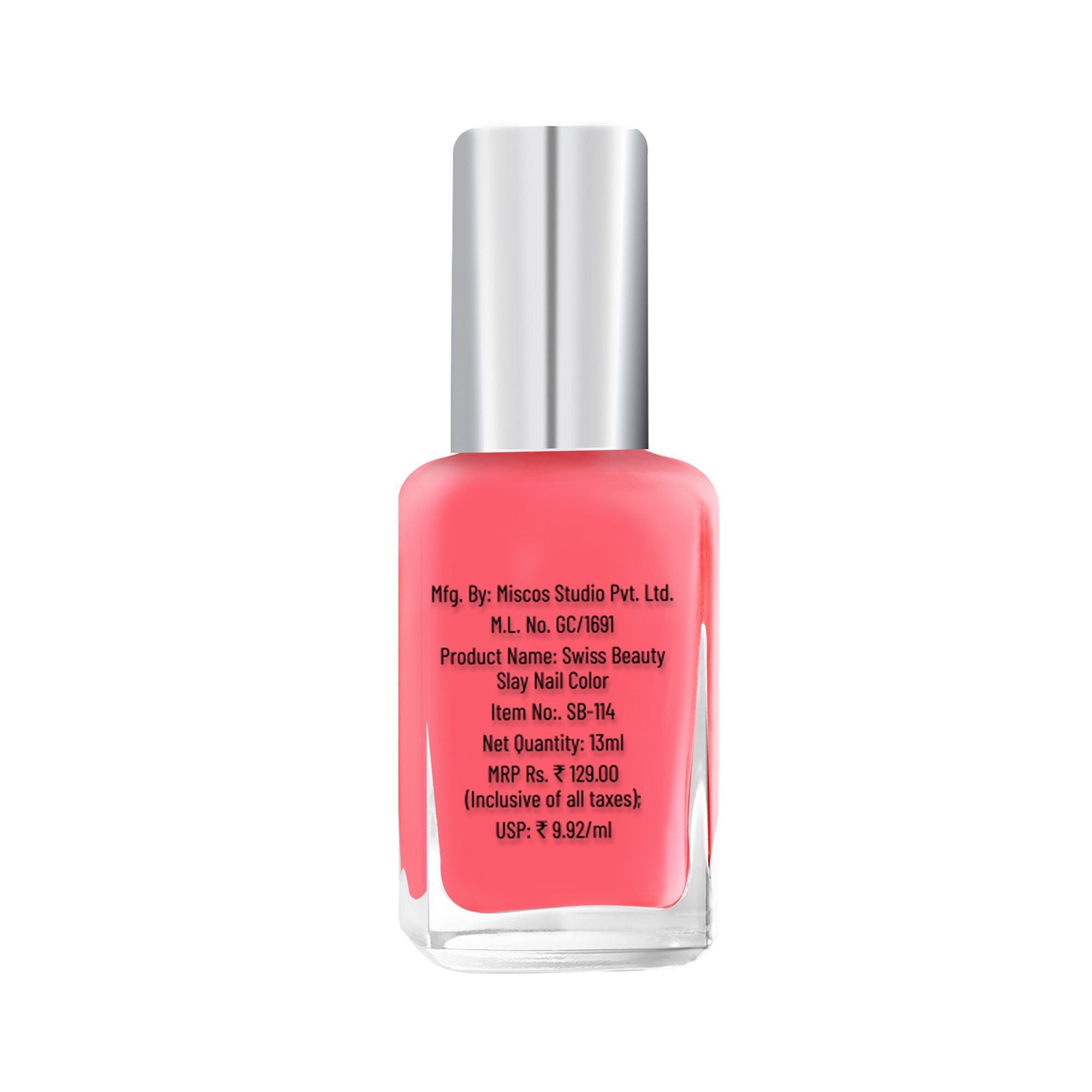 Swiss Beauty Slay Nail Color With Ultra Shine Formulation - 75 Princess Pink