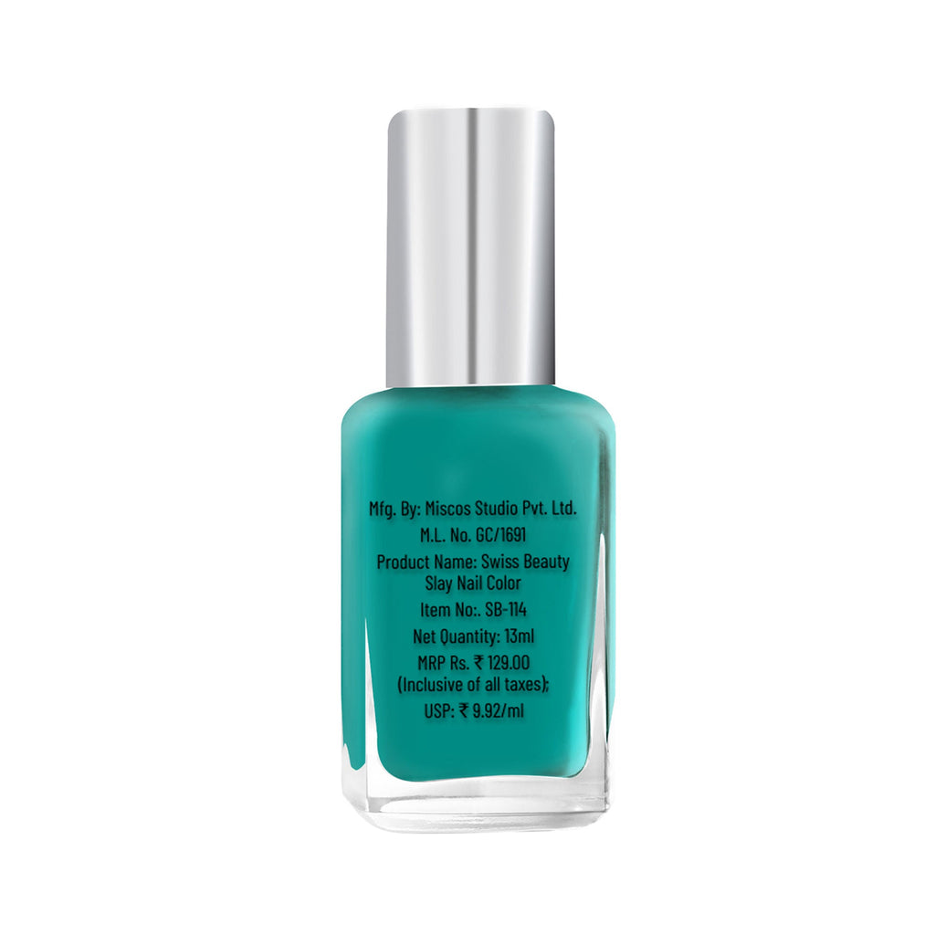 Swiss Beauty Slay Nail Color With Ultra Shine Formulation - 78 Sea Deep Blue