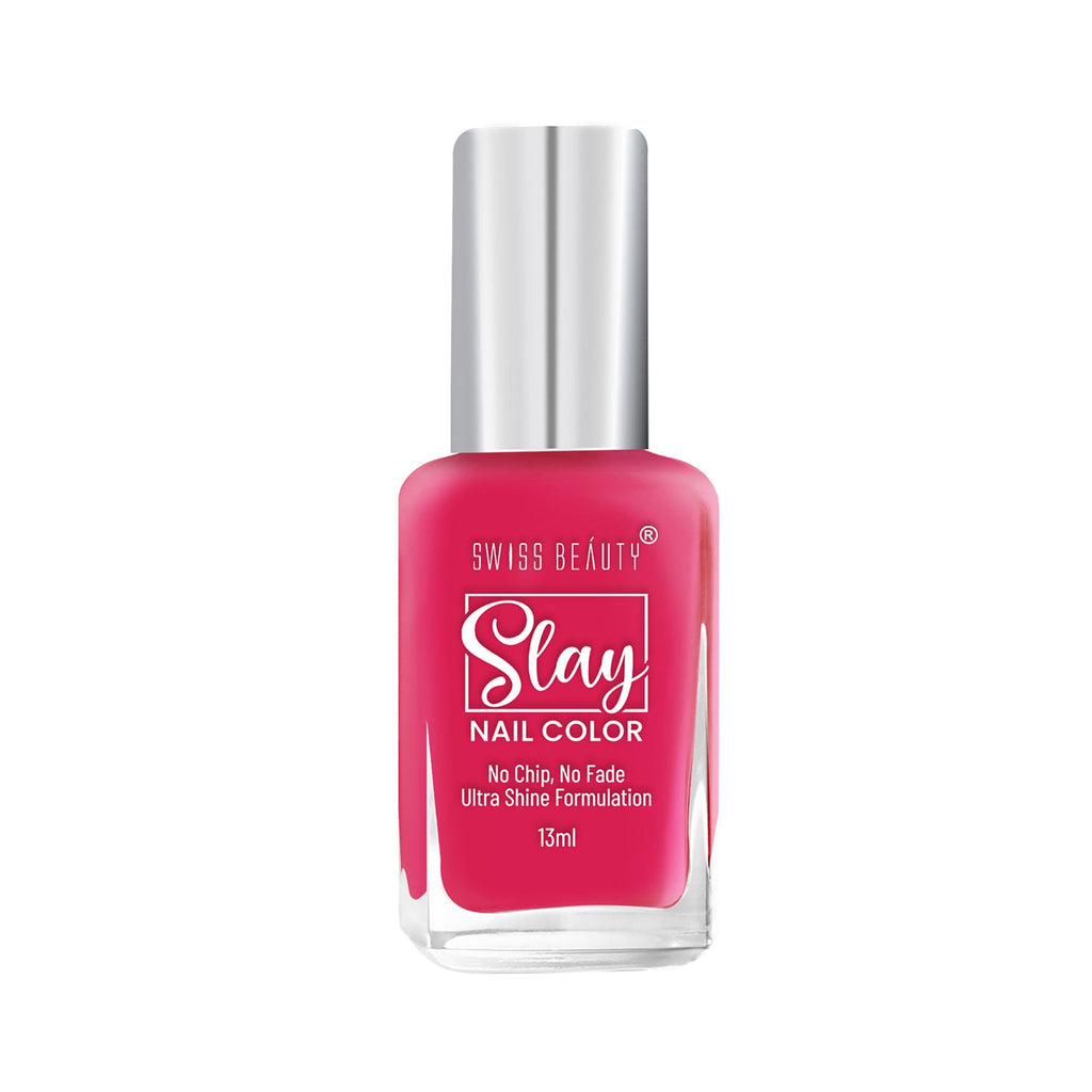 Swiss Beauty Slay Nail Color With Ultra Shine Formulation - 91 Fuchsia Pink
