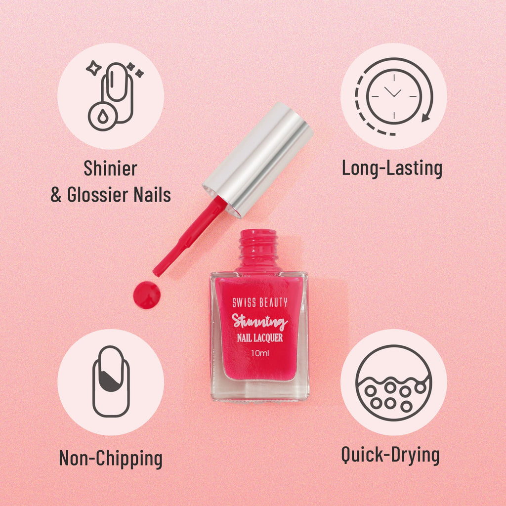 Swiss Beauty Stunning Nail Lacquer - 106 Glitter Plum