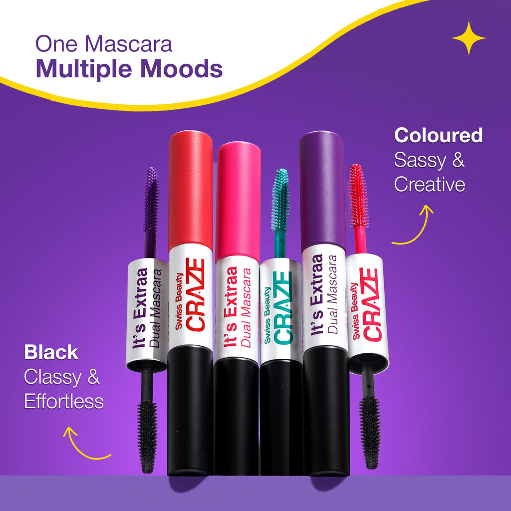 Swiss Beauty Craze It's Extraa Dual Non Flaky Mascara - 4 Teal Vibes