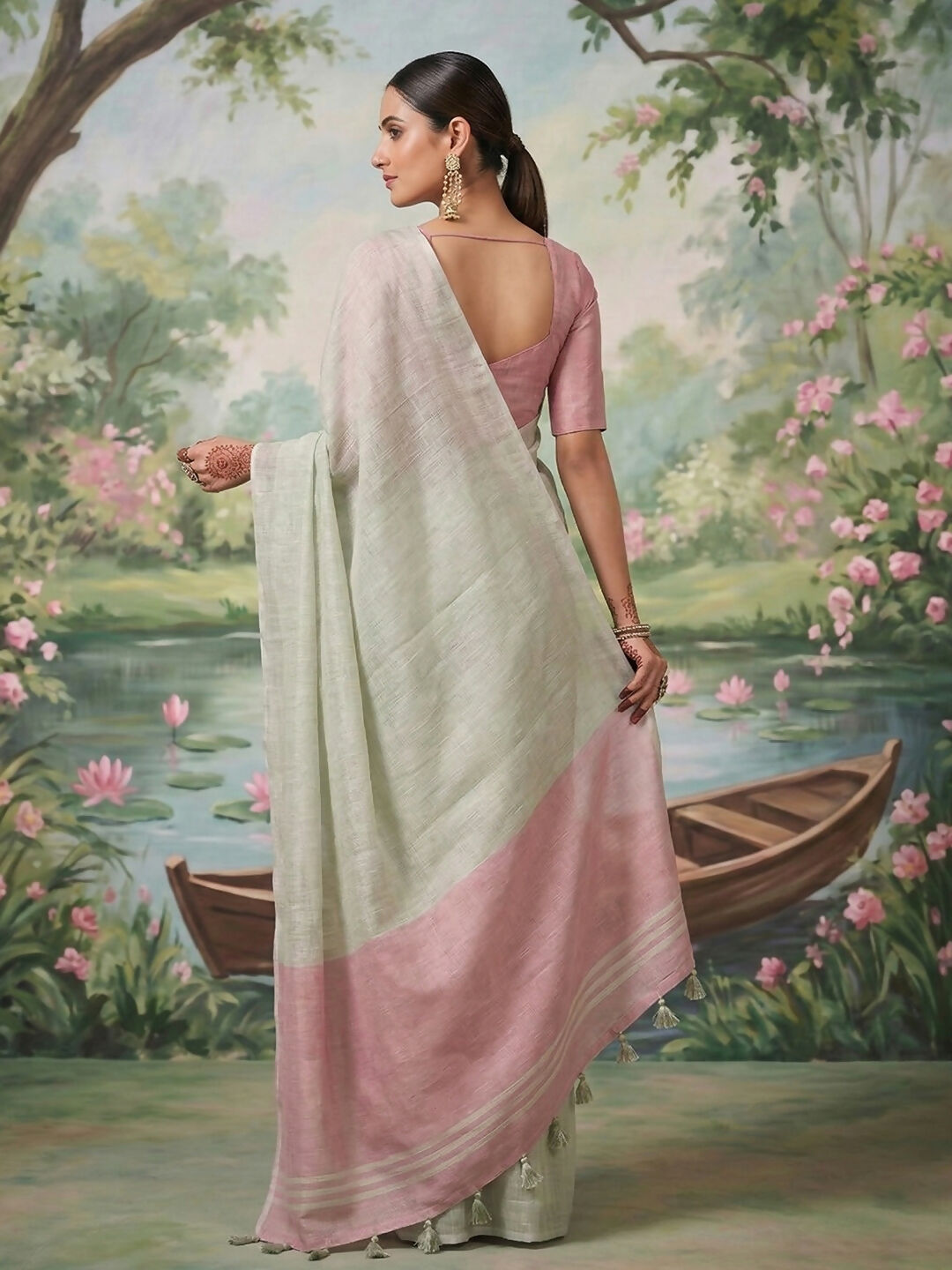 Shree Shyam Fashion Silver Tissue Silk Saree