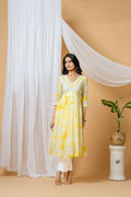 Joban Fashion Yellow Tie & Dye Kurta Pant Set