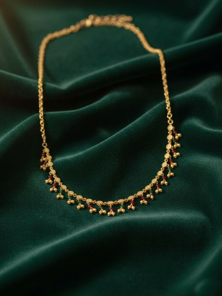 NVR Women Gold Plated Multicolour Minimal chain