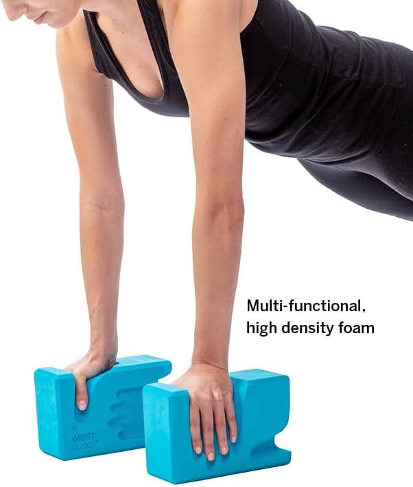 WRIST Buddy® Yoga Blocks 2 Pack | Reduces and Prevents Wrist Pain, Enhances Comfort Stability and Grip Strength on the Blocks | Hand-Shaped Blocks | EVA Yoga Accessories Set | Best Gifts for Yoga