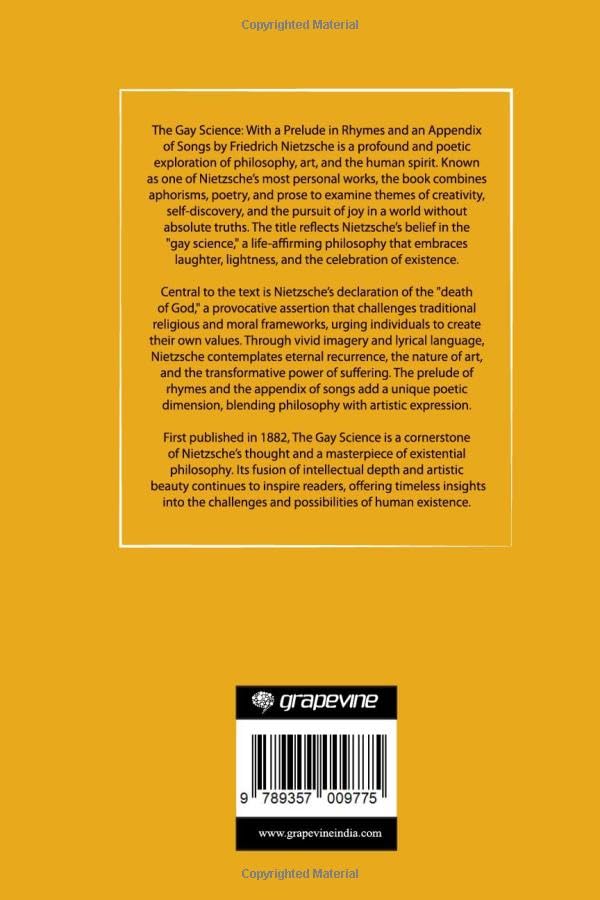 The Gay Science: With a Prelude in Rhymes and an Appendix of Songs by Original Thinkers Institute