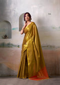 Anaita Gold Handloom Tissue Silk Self Woven Plain Saree