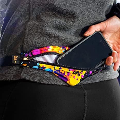 SPIbelt Running Belt for Women Men, Phone Holder for Running, Running Fanny Pack, Holder for Phone, Running Waist Pack, Adjustable Waist, [Fits All Phones]. Cloudy Grey with Black Zipper