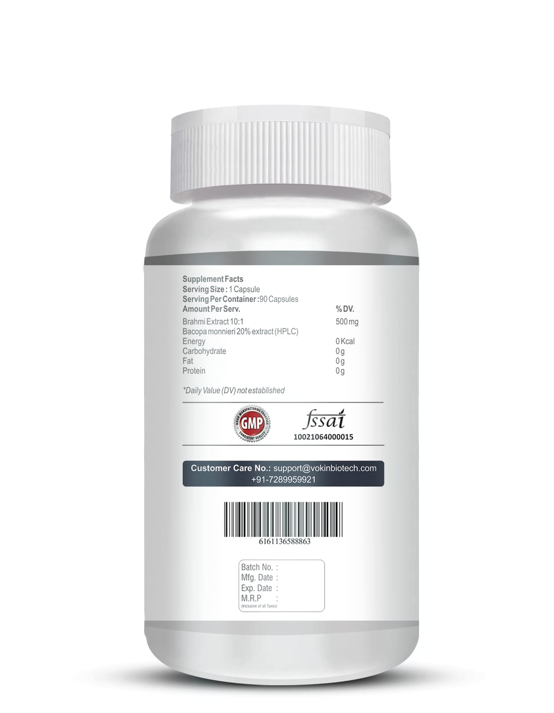 Vokin Biotech Bacopa Brahmi Extract- Support Brain Health- 500mg