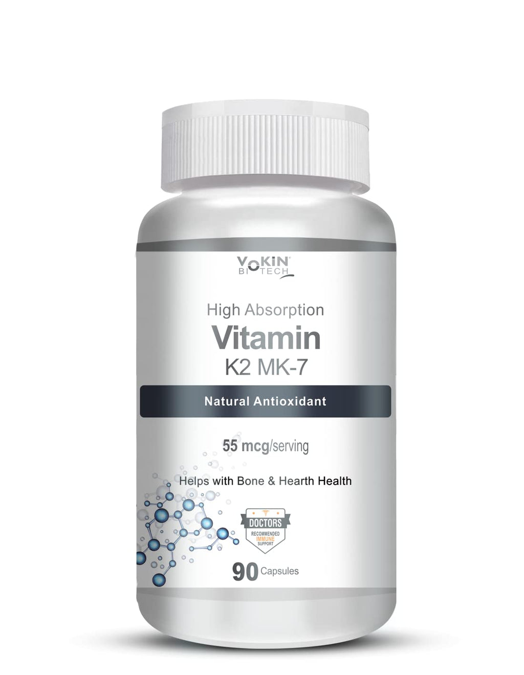 Vokin Biotech Vitamin K2 MK-7- Support Bone & Heart Health - 55mc Capsules