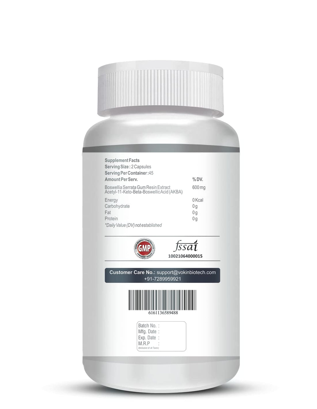 Vokin Biotech boswellia serrata raisin extract 600mg For Strong Bones & Relives Joint Pain | Better Flexibility For Men & Women