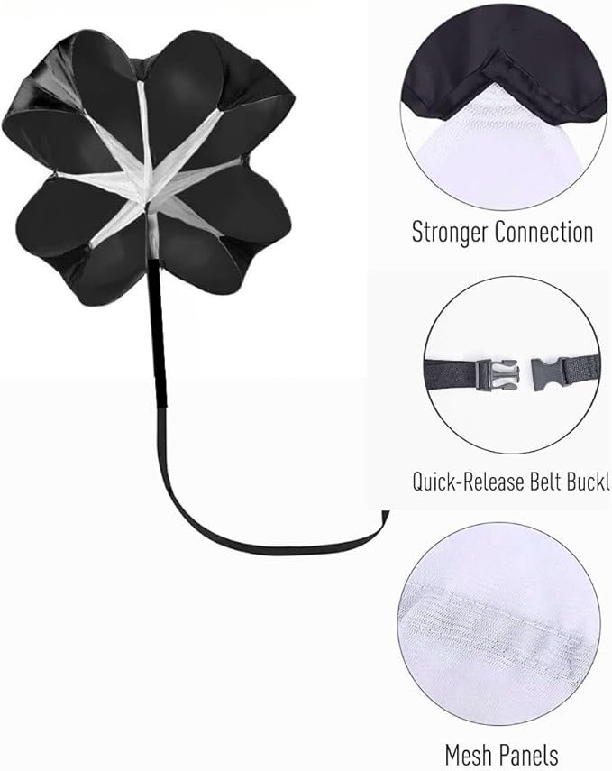 Rebuwo Running Speed Training Parachute 56 Inch, Adjustable Resistance Running Chute for Sprint, Acceleration, Agility, and Endurance Workouts, Portable Equipment for Runner, Football, Soccer Drilling