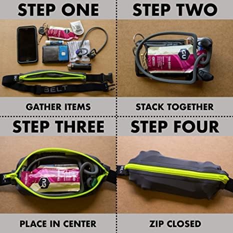 SPIbelt Running Belt for Women Men, Phone Holder for Running, Running Fanny Pack, Holder for Phone, Running Waist Pack, Adjustable Waist, [Fits All Phones]. Anthracite with Black Zipper