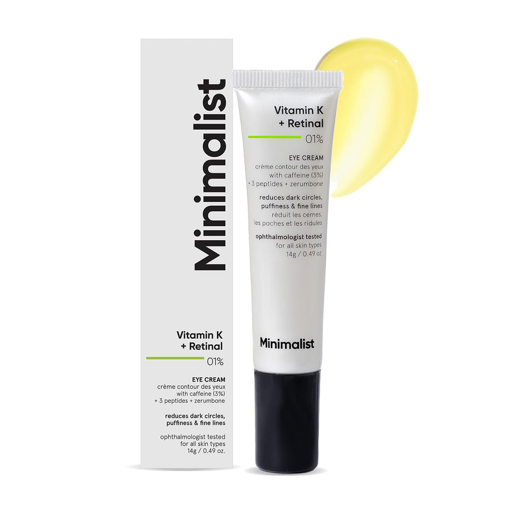 Minimalist 1% Vitamin K + Retinal Eye Cream for Dark Circles & Puffiness (14g / 0.49 oz)