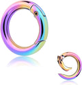 10Pack 3/4 Inch Round Carabiner, Metal Keychain Rings Spring O Ring for Purse Shoulder Bag Chain Ring Clip Replacement Paracord Keychain Lanyard Leather DIY Crafts (Rainbow)