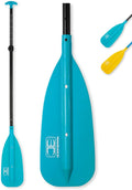 OCEANBROAD Canoe Paddle, Adjustable from 4'3''to 5'3''/130cm to 160cm Aluminum Shaft with Plastic Blade for Canoeing Boating Kayaking, 3-Piece Floatable Oar