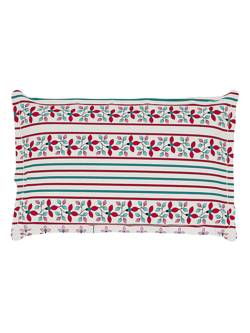 Story@home Grey & Pink Ethnic Motifs 180 TC Bedsheet with Pillow Cover