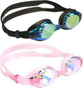 Aegend 2 Pack Kids Goggles, Swimming Goggles for Kids Age 4-16 Boys and Girls Youth, Anti-Fog Waterproof Anti-UV Pool Goggles