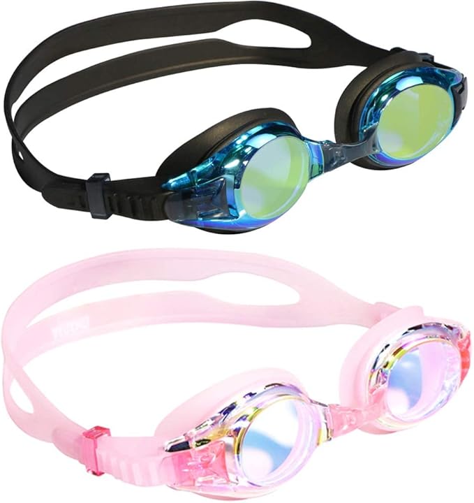 Aegend 2 Pack Kids Goggles, Swimming Goggles for Kids Age 4-16 Boys and Girls Youth, Anti-Fog Waterproof Anti-UV Pool Goggles