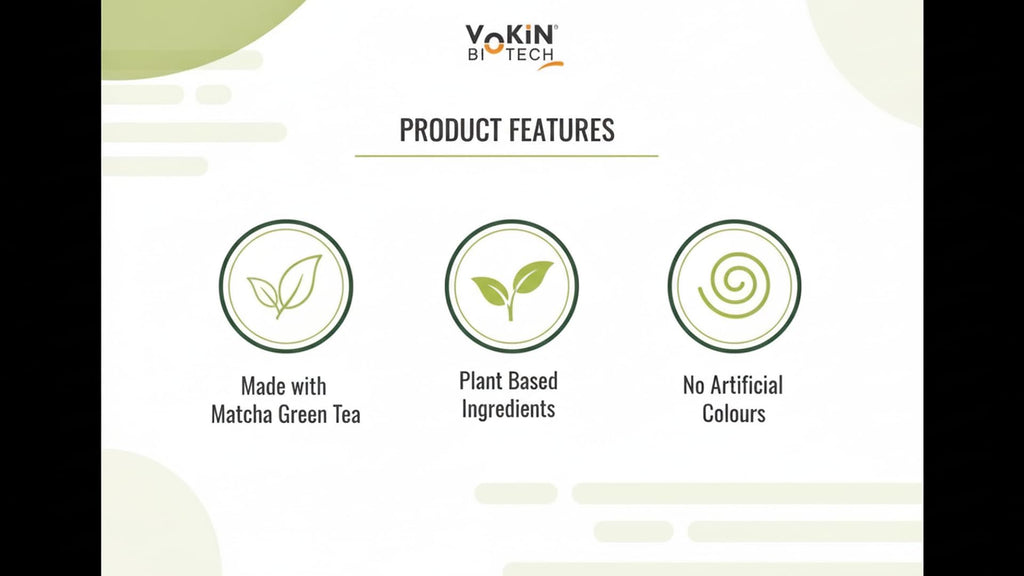 Vokin Biotech Matcha Green Tea Powder Supports Weight Loss Management | Rich In Antioxidants