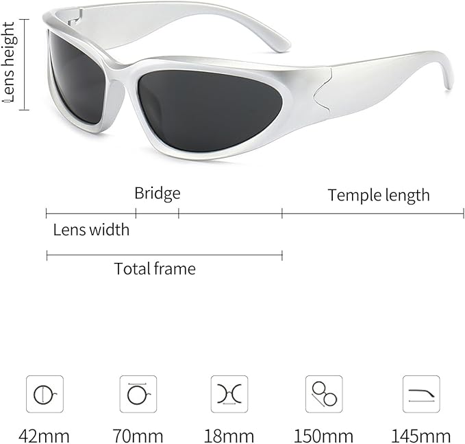 SOAR&EAGLE Y2K 3Pack Polarized sunglasses Wrap Around Men's Women's sunglasses Fashion Sport Shades Sun Glasses