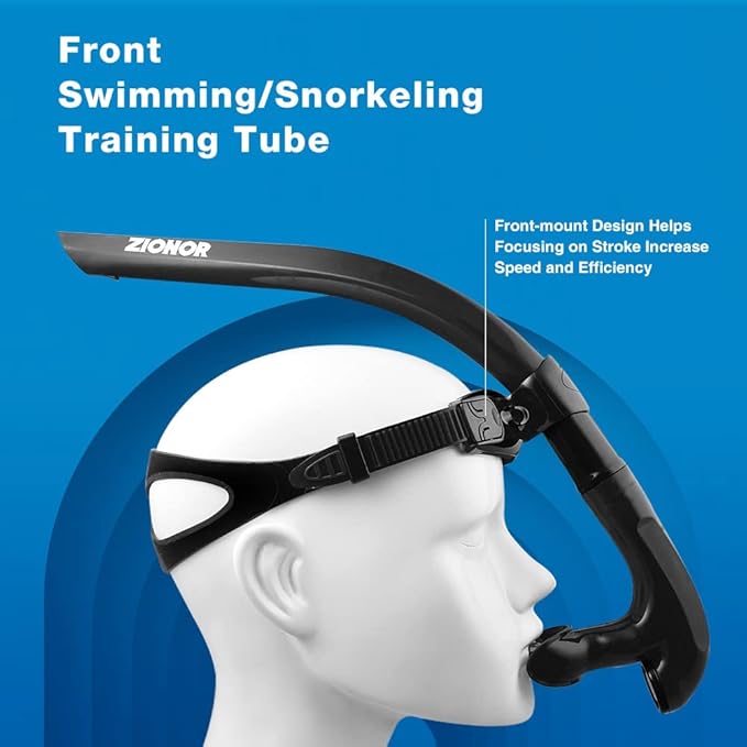 ZIONOR Snorkel Lap Swimming Swimmer Training Diving Snorkeling Comfortable Mouthpiece One-Way Purge Valve for Pool Open Water