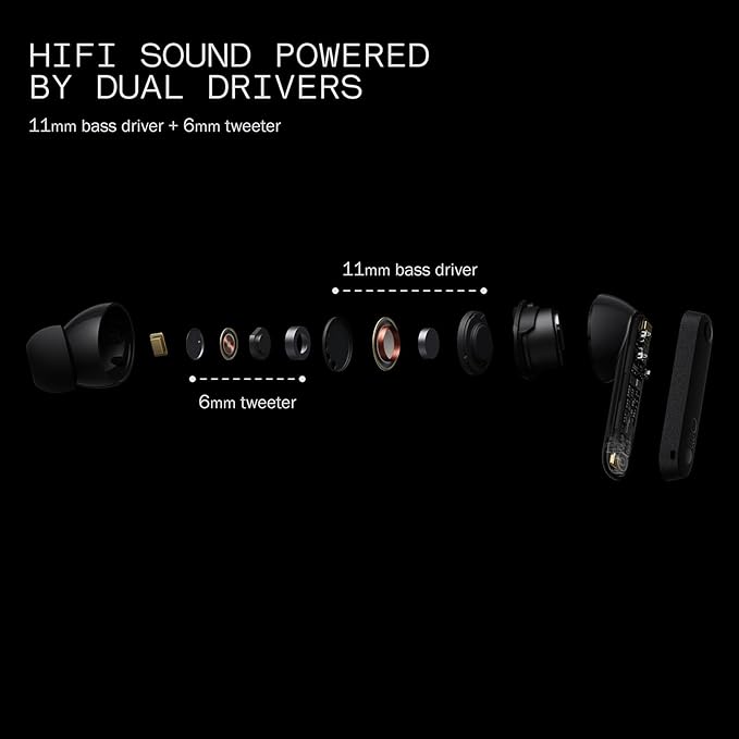 CMF Buds Pro 2 Wireless Earbuds, Hi-Res Audio with LDAC, 50 dB Hybrid Noise Cancelling Earbuds, Ultra Bass Technology, Bluetooth 5.3, 43H Play Time with Charging Case, 6 HD Mics Headphones, Orange
