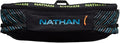 Nathan Running Belt Pinnacle Hydration Waistbelt/WaistPack. Includes Soft Flask, Storage, Zipper Pocket. For Running, Hiking Fanny Pack. No Bounce! (L/XL, Black/Blue)