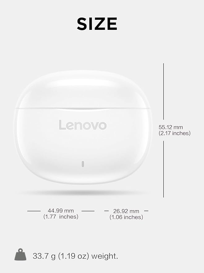 Lenovo E310 True Wireless Stereo Earbuds Bluetooth 5.3 ENC Noise-Cancelling with 13mm Speaker Type-C Charging 20h Battery Life for Music Calls Comfortable Fit Wireless - White